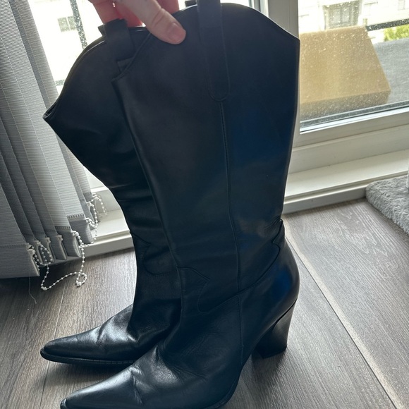 Lavorazione Artigiana Black Leather Women's Boots Made in Italy 38 - Picture 2 of 12